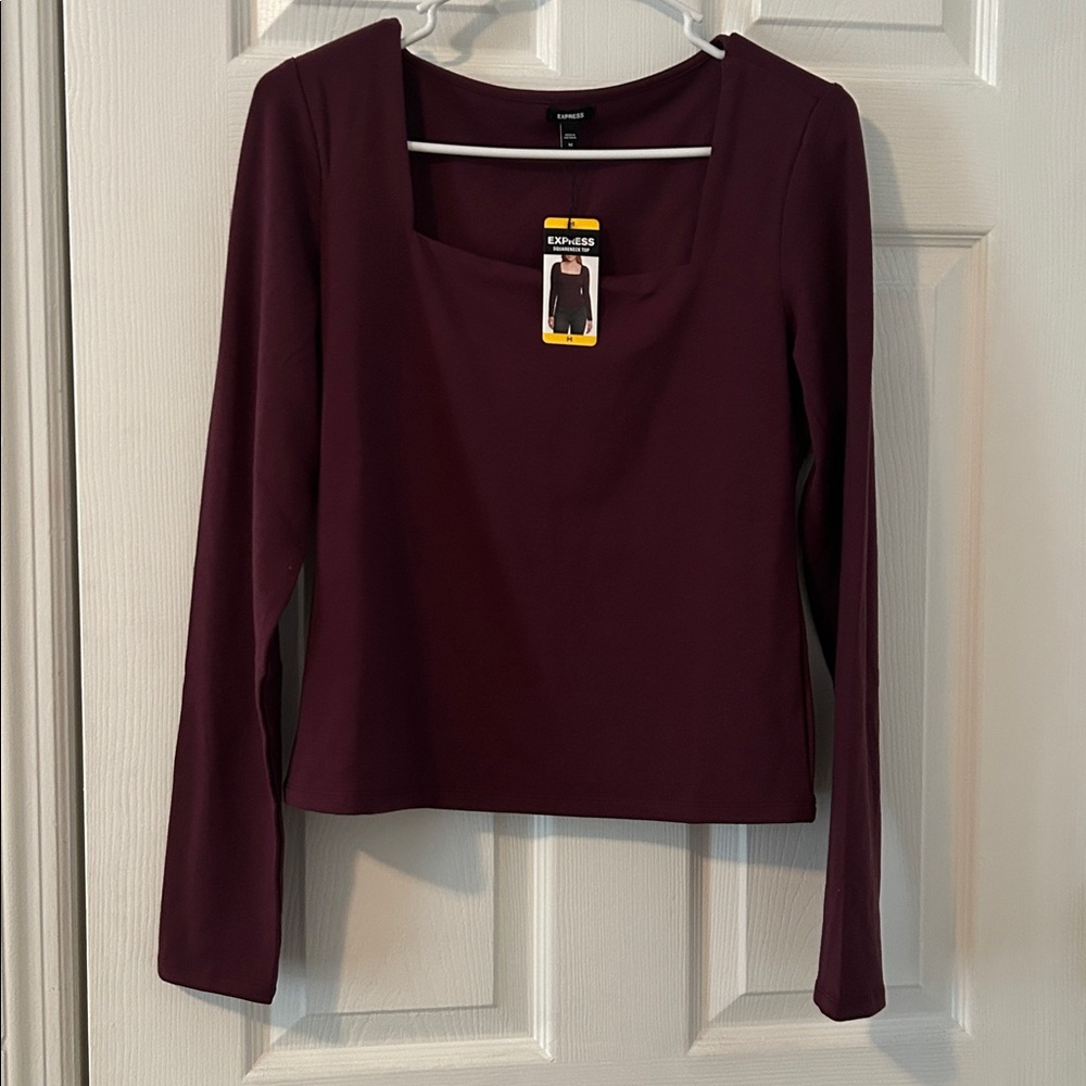 Express Women's Deep Purple Long Sleeve Top NWT